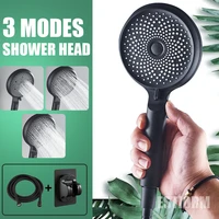 324 silicone holes rainfall shower head high pressure 3 mode adjust hand shower with hose 12cm large panel handheld showerhead