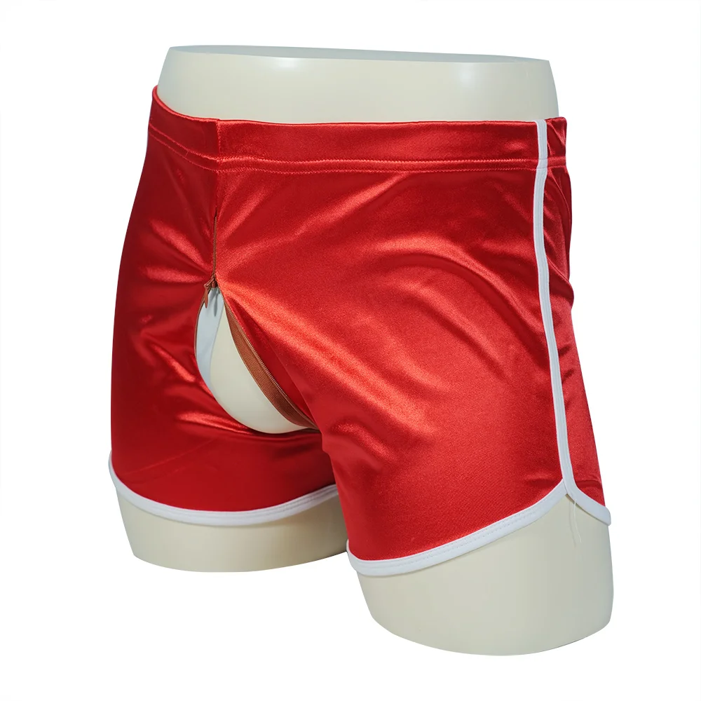 Woman Crotchless Mini Pants Erotic Hidden Zipper Shorts Open Crotch Sport Panties Couple Booty Adult Outdoor Sex Game Costume