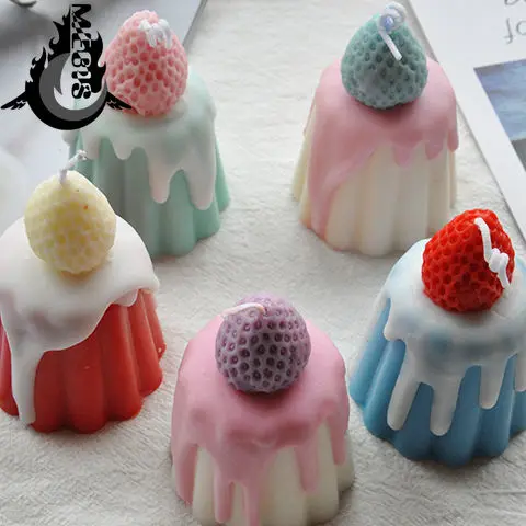 

Decor candles scented Pudding Shaped Fruit Candle Korean Valentine's Day Party Birthday Scented candles scented