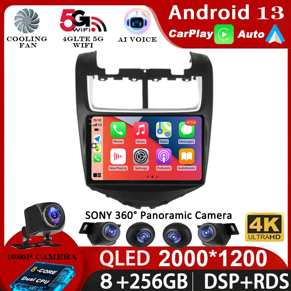 Android 14 для Chevrolet Aveo Sonic 2014-2018 GPS Автомобильный радиоприемник Мультимедийный плеер