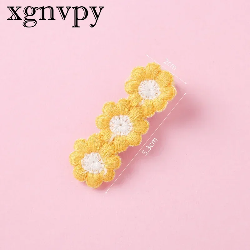 Xgnvpy новая мультяшная Милая ткань для детей цвет женской шерсти Подсолнух заколка