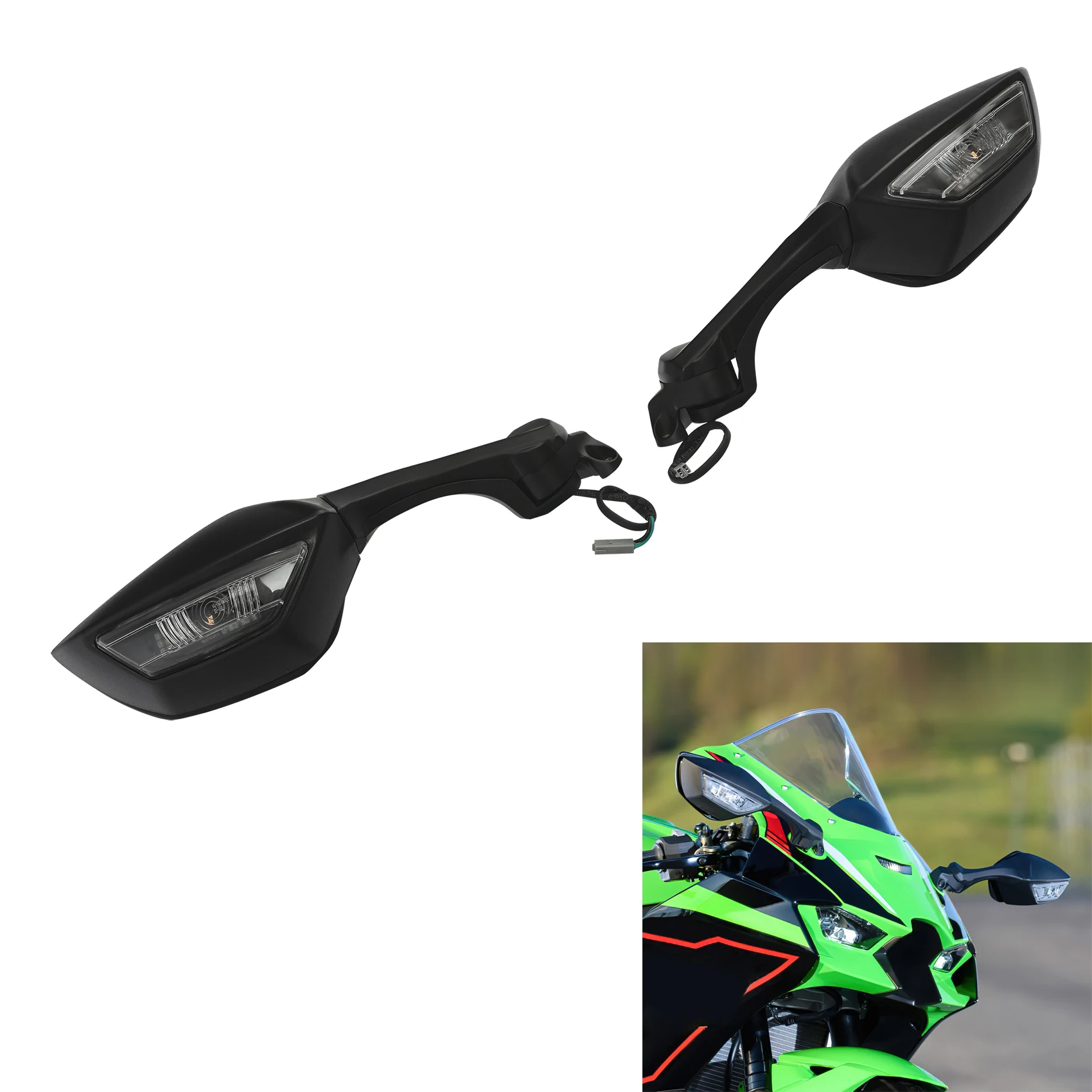 

Зеркала заднего вида подходят для Kawasaki Ninja ZX10R ZX10RR 2021-2025 2021 2022 2023