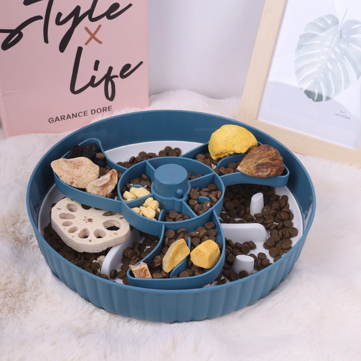 1 шт. поворотная миска для домашних животных с силиконовым ковриком