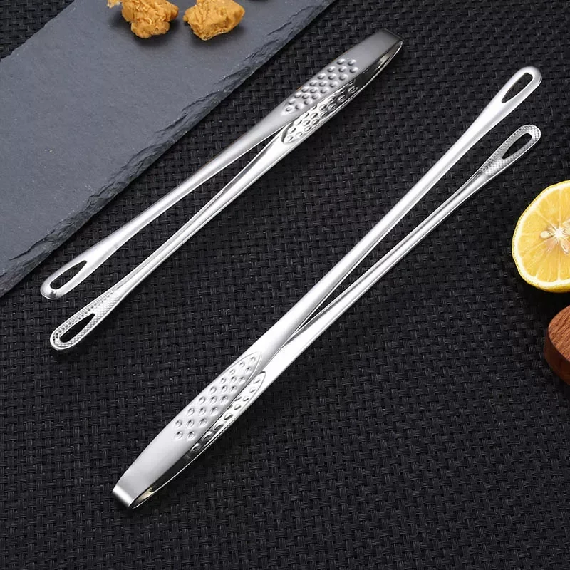 1Pcs Long Handle Multifunctional 304 Stainless Steel Barbecue Steak Clip Food Tongs Cooking Tools Non-Slip Kitchen Accessories