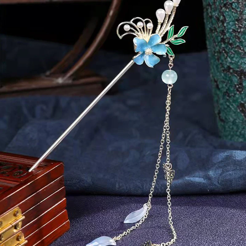 Винтажные Цветочные кисточки для волос в китайском стиле Модные металлические