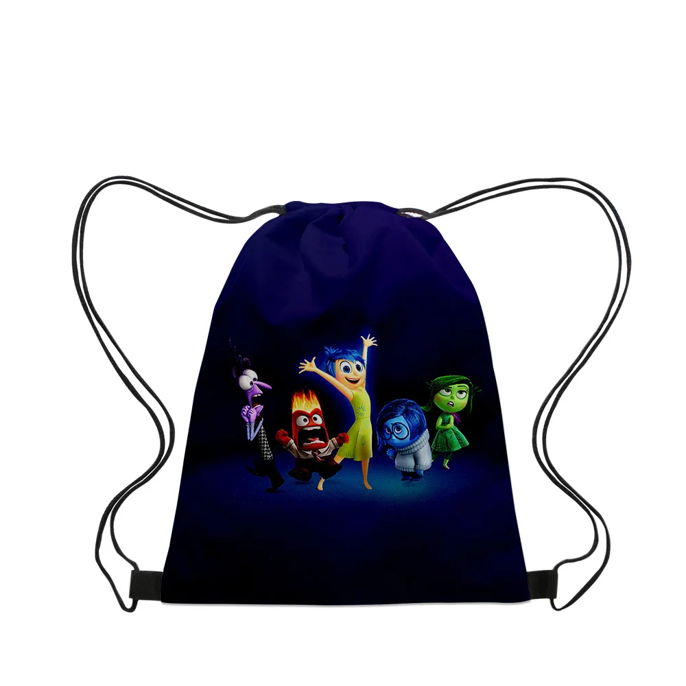 

Inside Out Cartoon Handbags Cloth Canvas Drawstring Bag Women Men Leisure Bags