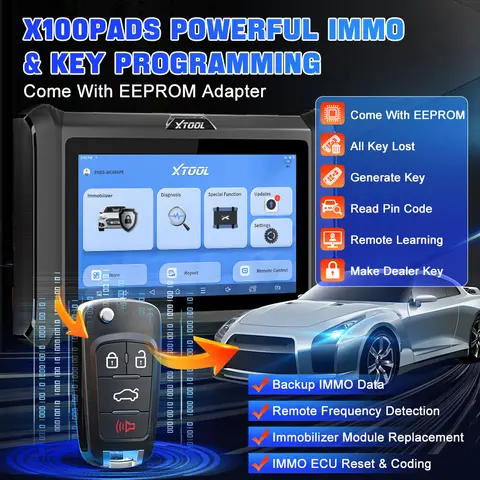 Русский XTOOL X100 PAD X100 колодки автомобильный программатор ключей IMMO OBD2 диагностический инструмент все ключи потеря обновление X100PAD X100PAD2 с EEPROM