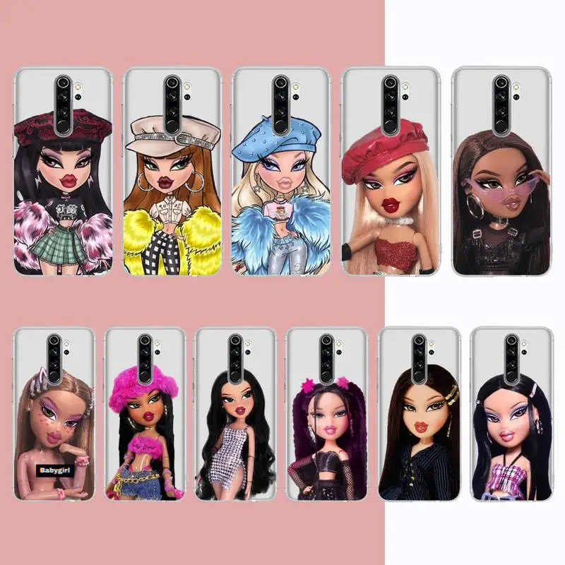 

Fashion Bratz Doll Phone Case for Xiaomi 10Pro 10T 11 12 for Redmi 5plus Note 7A 8 9 10 10t K20 pro Clear Case