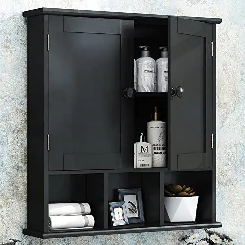 

Cabinet,Bathroom Cabinet with 2 Door Adjustable Shelves,Over The Toilet Storage Cabinet,White Bathroom Cabinet Mounted,Medicin