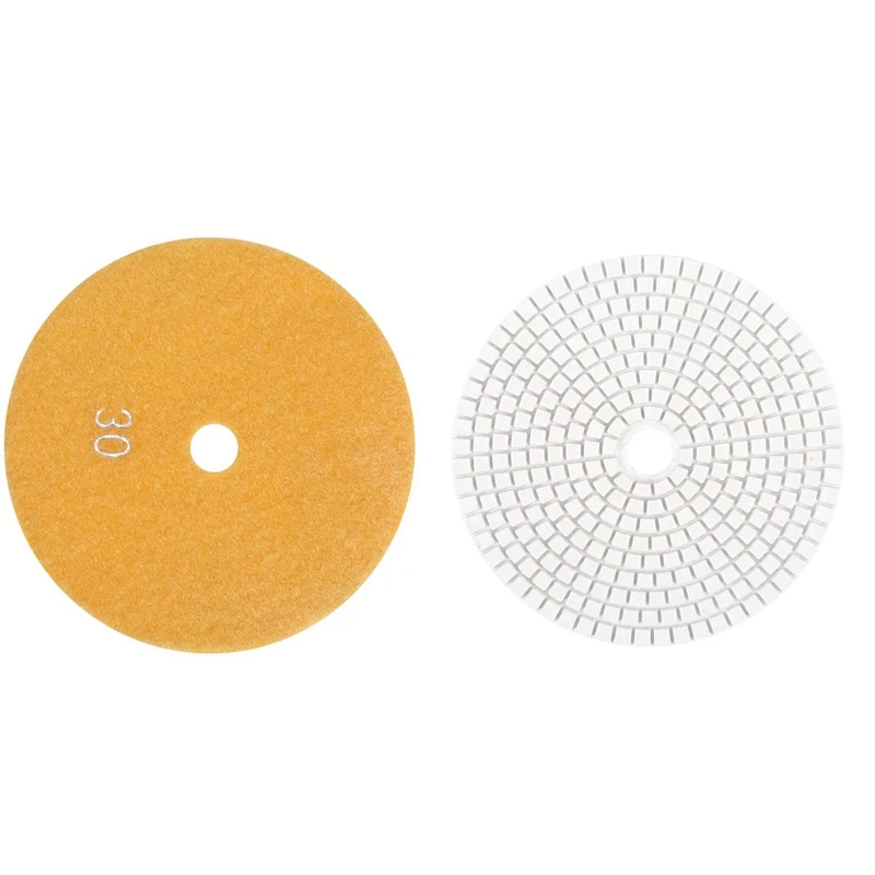 

2PCS 5 Inch 125Mm Wet Diamond Polishing Pads Marble Granite, Grits 30 & Grits 3000