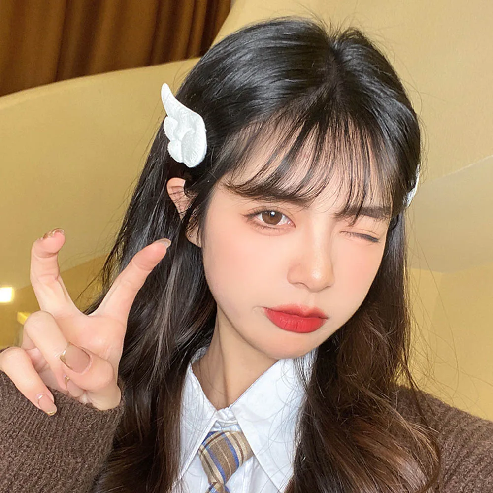 1 пара новые милые заколки для волос с крыльями ангела Мультяшные плюшевые