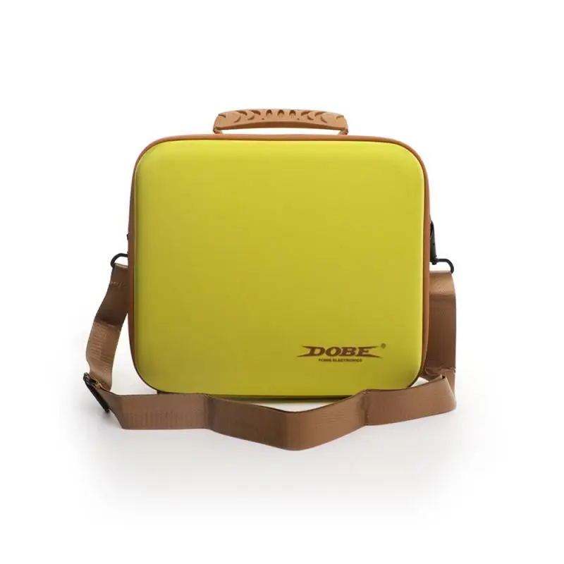 

For Switch Oled Game Console Bag Easy Carrying Multi-functional Game Accessories Storage Bag Yellow And Brown Eva