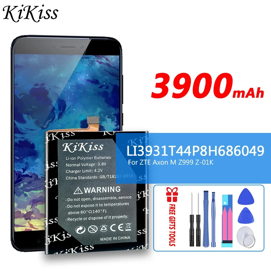 

Батарея 3900mAh KiKiss LI3931T44P8H686049 для ZTE Axon M Z999 Z-01K Bateria