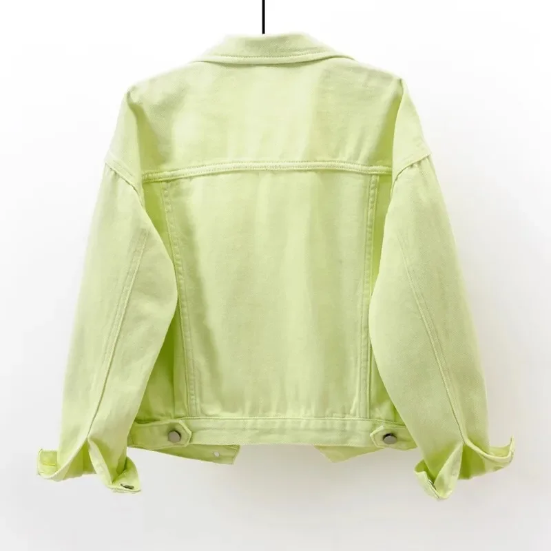 Женские джинсовые куртки Yipn.igacoyou светлого зеленого цвета