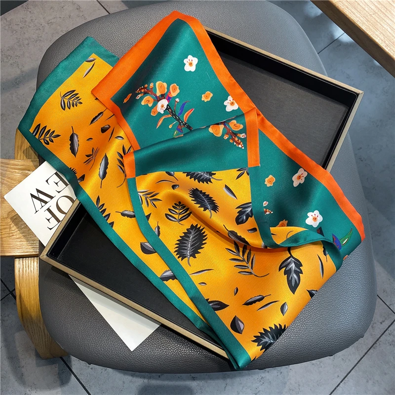 

Luxury Paisley Silk Skinny Scarf Women Design Headbands Neck Tie Scarfs Hair Bands Wrist Wrap Bandana Lady Foulard 2022 New