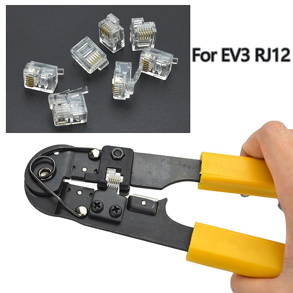 10/100 шт. шестиядерная прозрачная кристаллическая головка RJ12 6P6C прямое положение