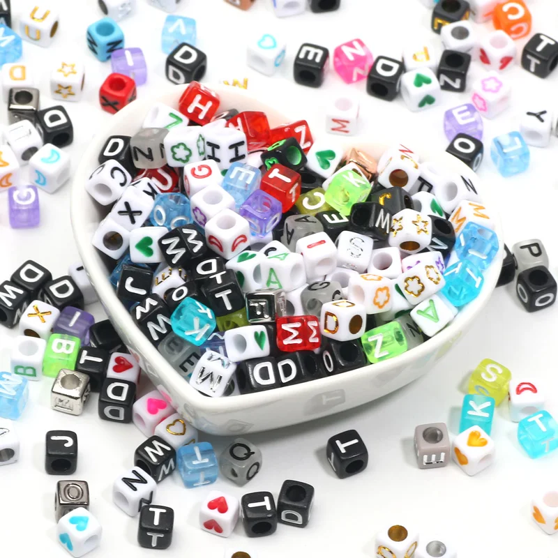 Плоские круглые акриловые бусины в виде букв россыпью 20 г