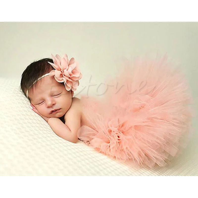 

Skirt Headband New Born Girl Photo Princess Party Newborn Pettiskirts Silk Ballet Pettiskirt Fotografia Drop Shipping