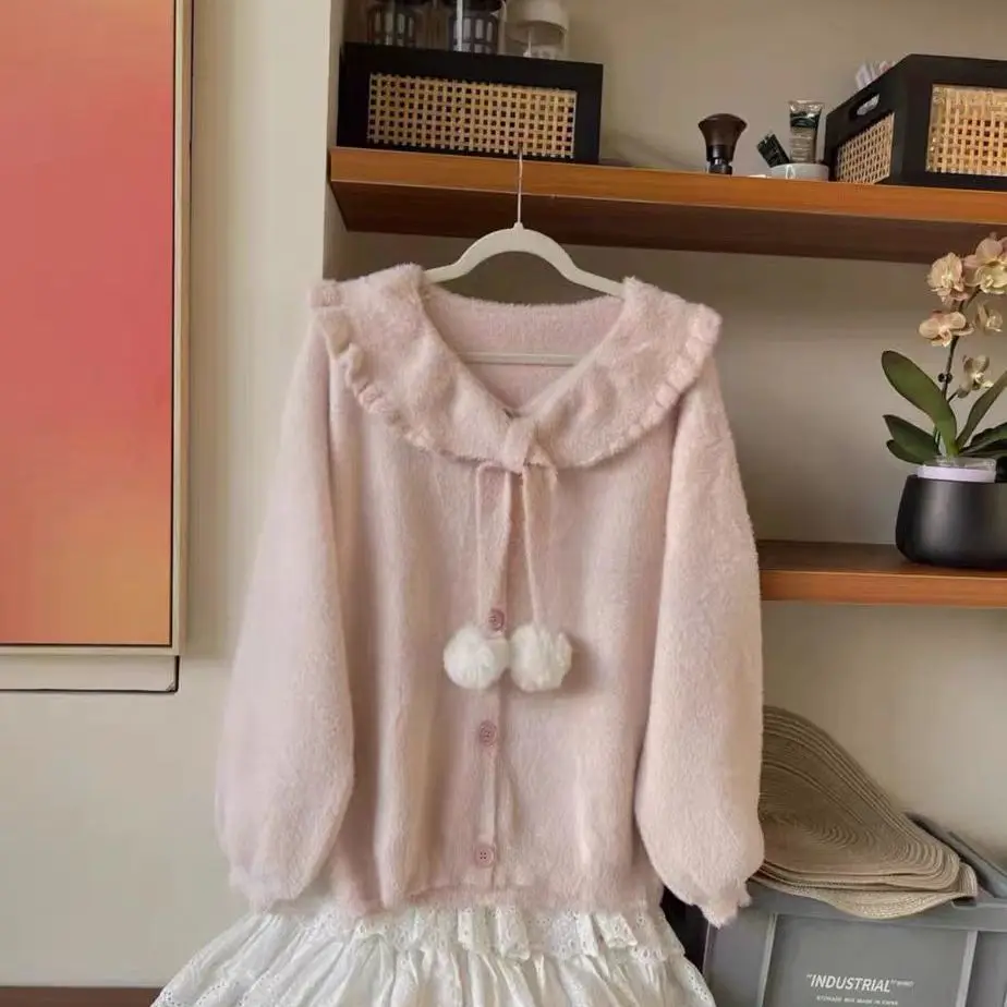 Gaganight женский японский молочный фуфу мягкий липкий вязаный свитер 2024 осень-зима