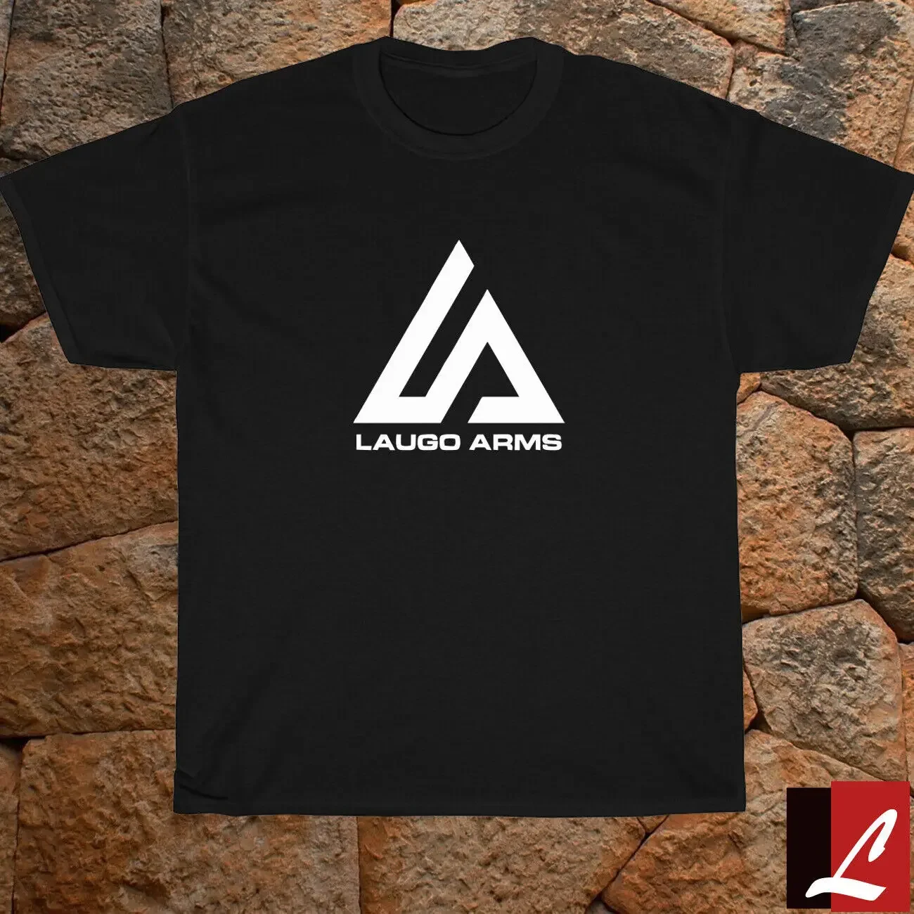 Новинка футболка с логотипом Laugo Arms Черный/белый цвет