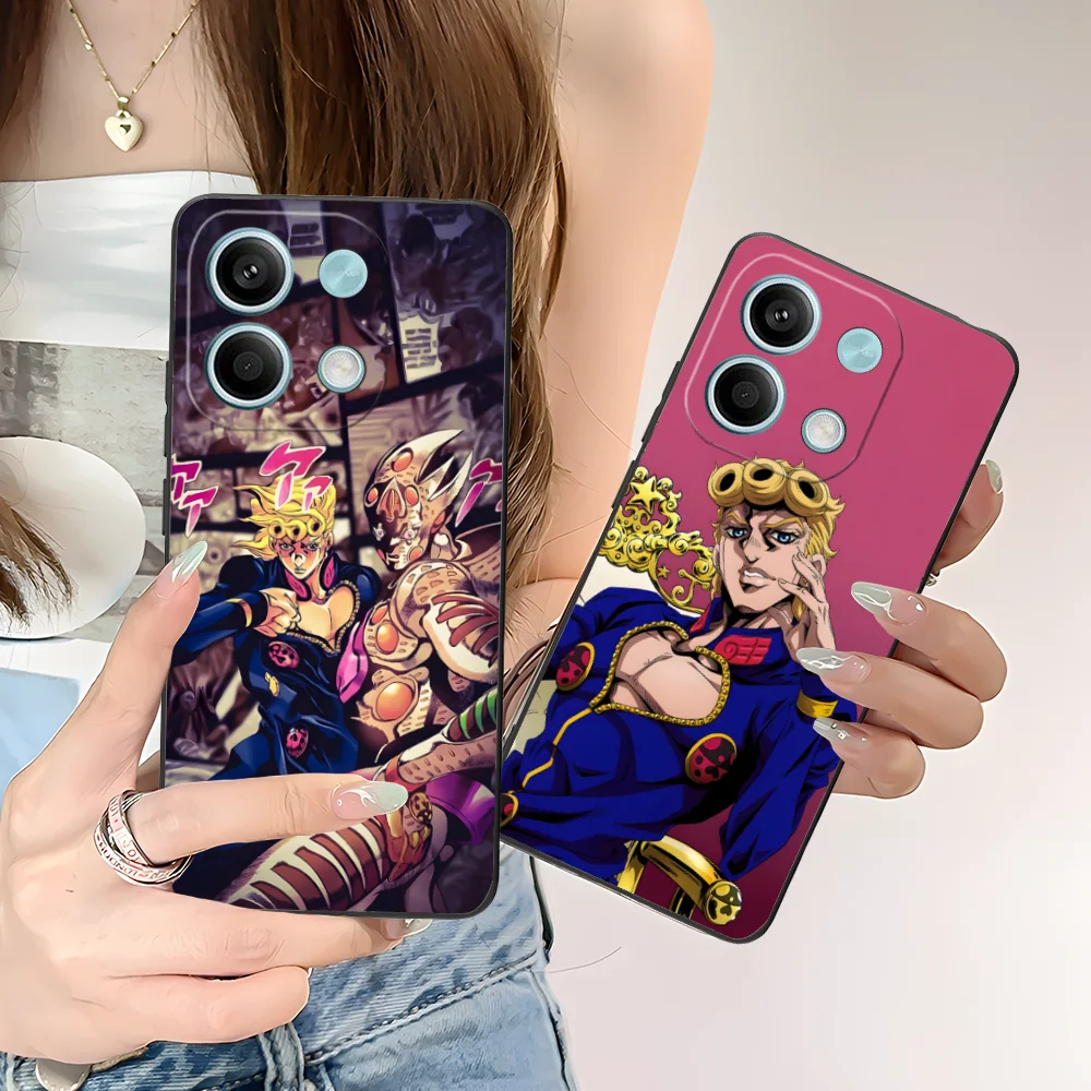 Фото Чехол для телефона JOJO Giorno Giovanna для Xiaomi POCO M6 M5 M4 M3 X7 X6 X5 X4 X3 F6 F5 F4 Pro GT 5G, черный чехол для смартфона №2