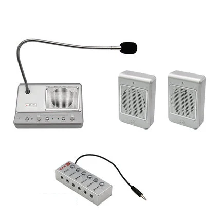 

Высококачественная двухсторонняя система внутренней связи с банковским счетчиком, 10 Вт, настольный микрофон + 2x1 0 Вт колонки ABS W/t 10 м кабель