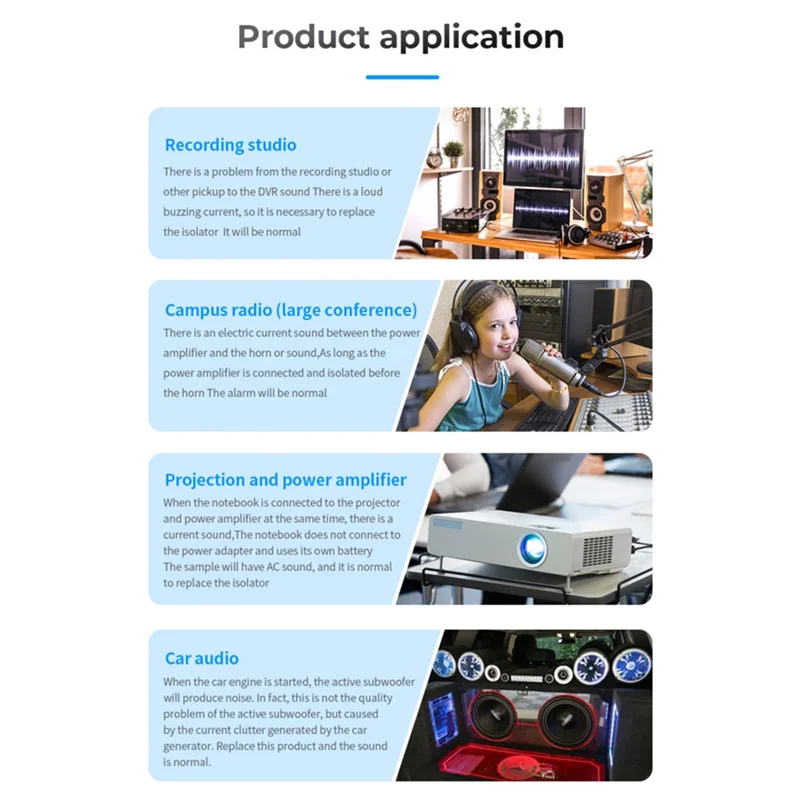 Шумоизолятор контура заземления Аудиоизолятор Шумопоглощающий фильтр RCA