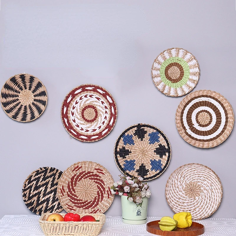 

Nordic Decorative Bowl For Home Decor Combination Wall Decoration Rattan Grass Weaving Livingroom Bedroom Background Decoration