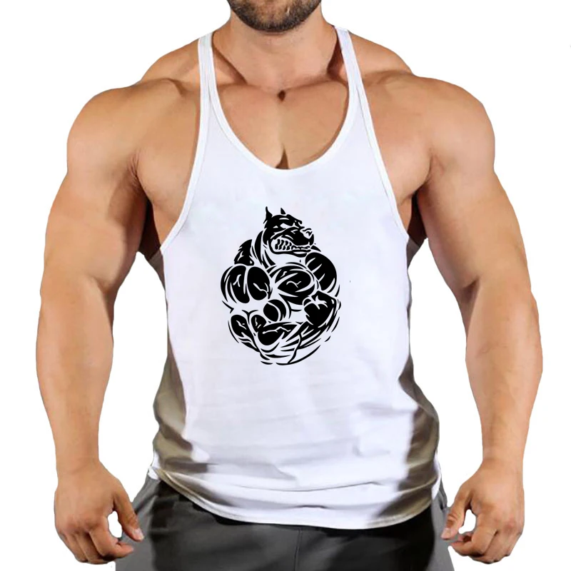 

New Gym Tank Top Summer Brand Cotton Sleeveless Shirt Casual Fashion Fitness Stringer Tank Top Men bodybuilding Clothing M-XXL