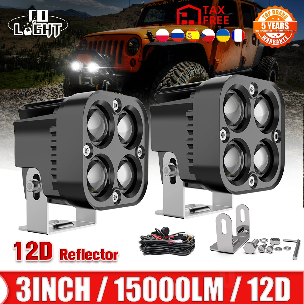 

CO LIGHT Running Light For Motorcycle Led Fog Light 12V 24V Spotlight DRL Led Work Light Bar For Car Auto Niva Lada 4x4 Off Road