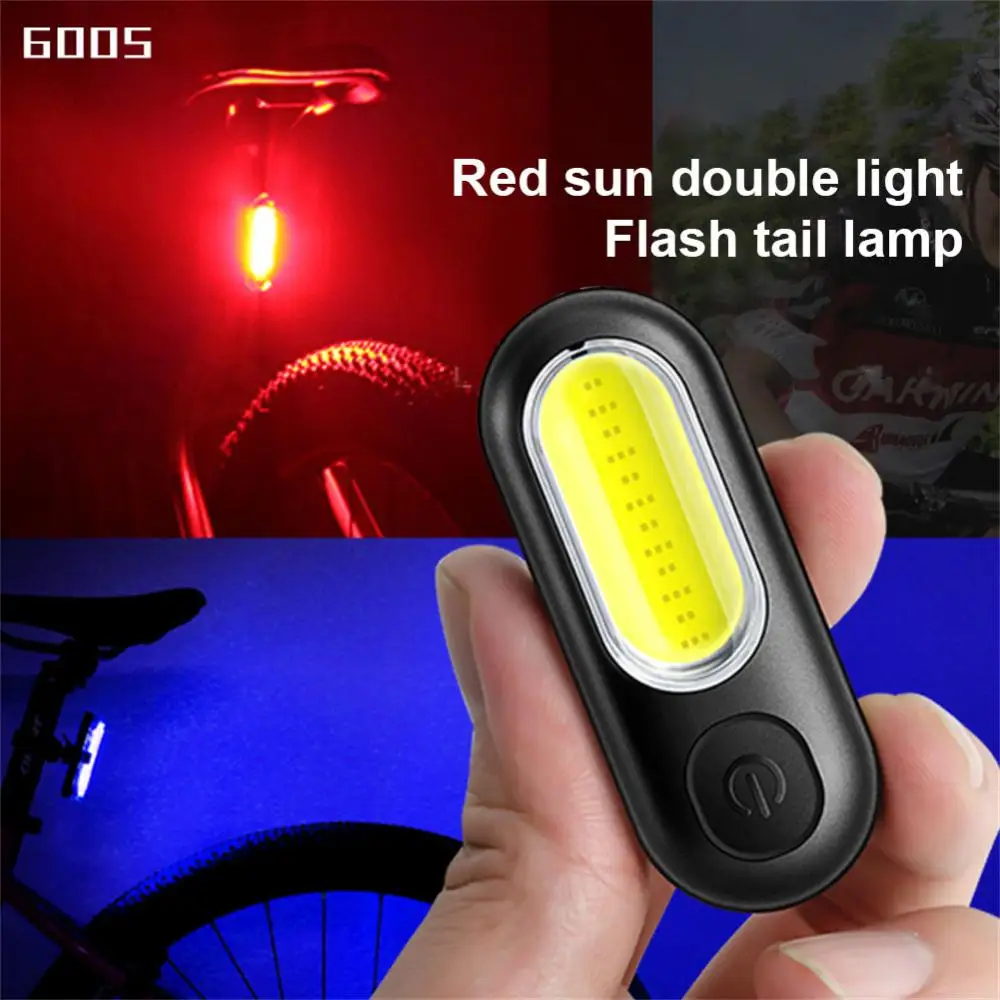 

Велосипедный фонарь с зарядкой через USB, мигающий Предупреждение льный фонарь, задний фонарь COB, светильник красный и синий двухцветсветиль...
