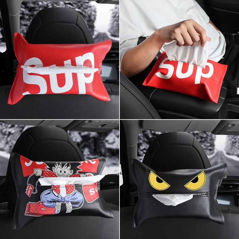 

Car Paper Box Sun Visor Hanging Paper Bag Storage Box High-quality Car Tissue Box
