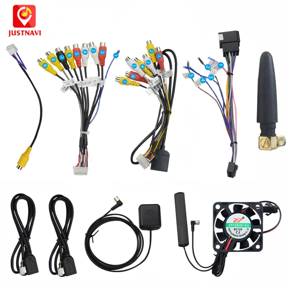 JUSTNAVI Android автомобильный радиоприемник кабель питания GPS адаптер ISO 4G WIFI Выход AUX