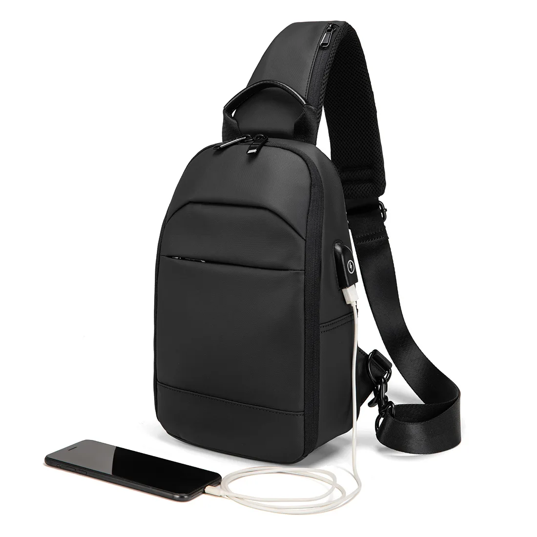 

2020 Men's Oxford Waterproof USB Multifunction Crossbody Bag Shoulder Bags Travel Messenger Short Trip Pack Chest bag for Male