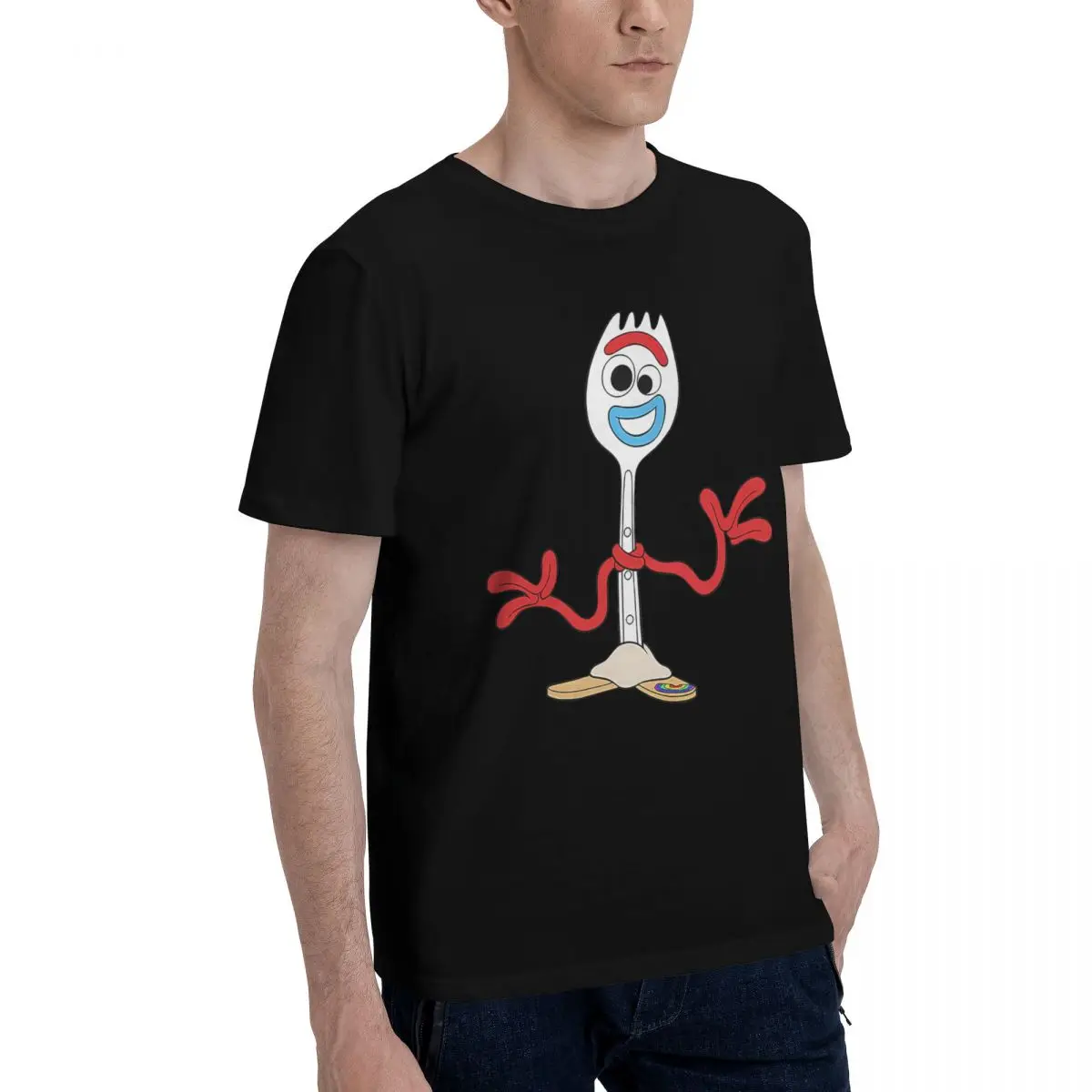 Happy Forky 100% хлопок повседневные дышащие удобные футбольные рубашки в стиле аниме