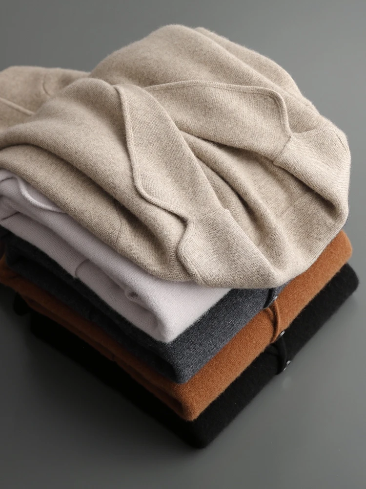 Осень-зима мужской кардиган кашемировый свитер с отложным воротником толстый