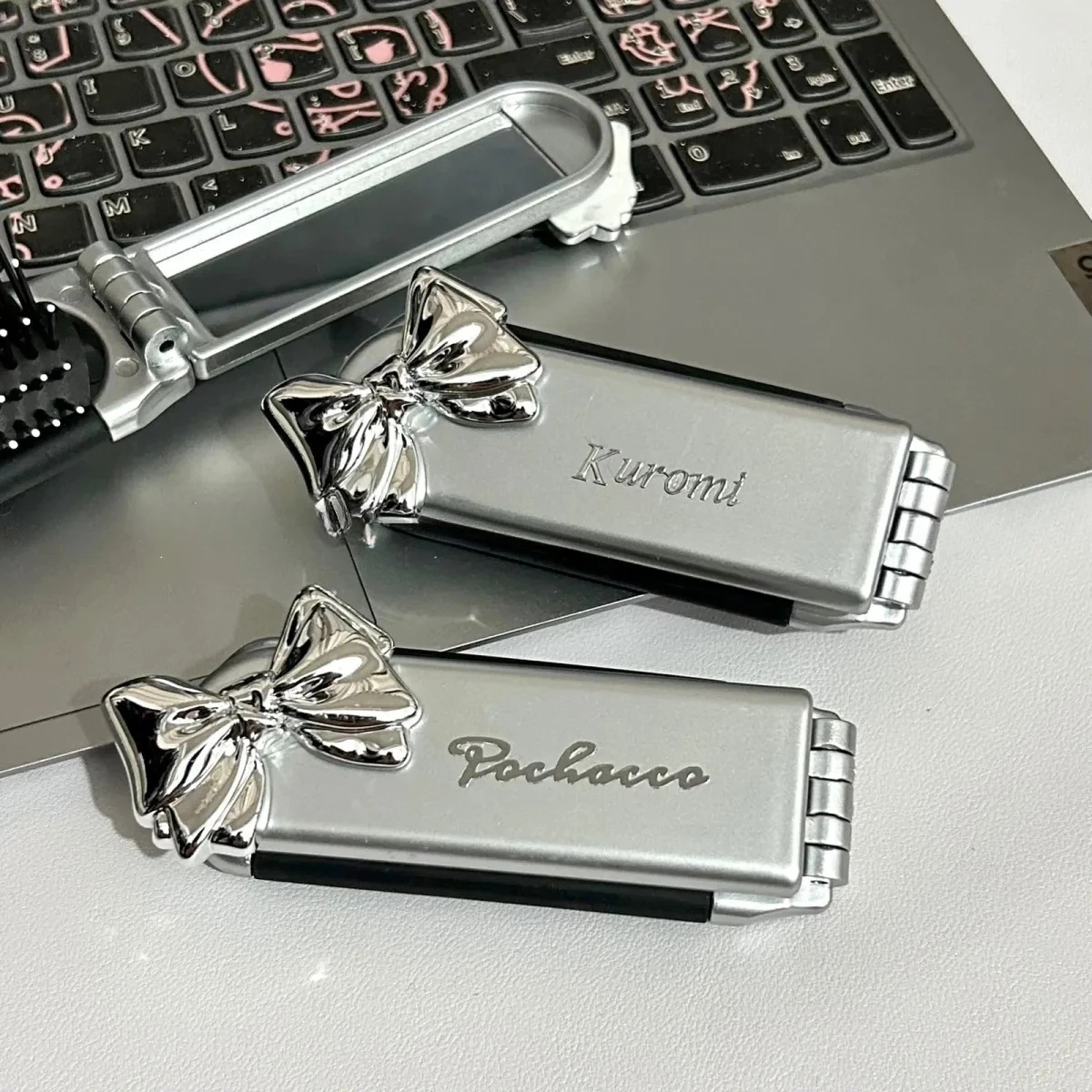 Зеркало для макияжа Sanrio Hello Kitty Comb фигурки героев аниме Портативная Складная