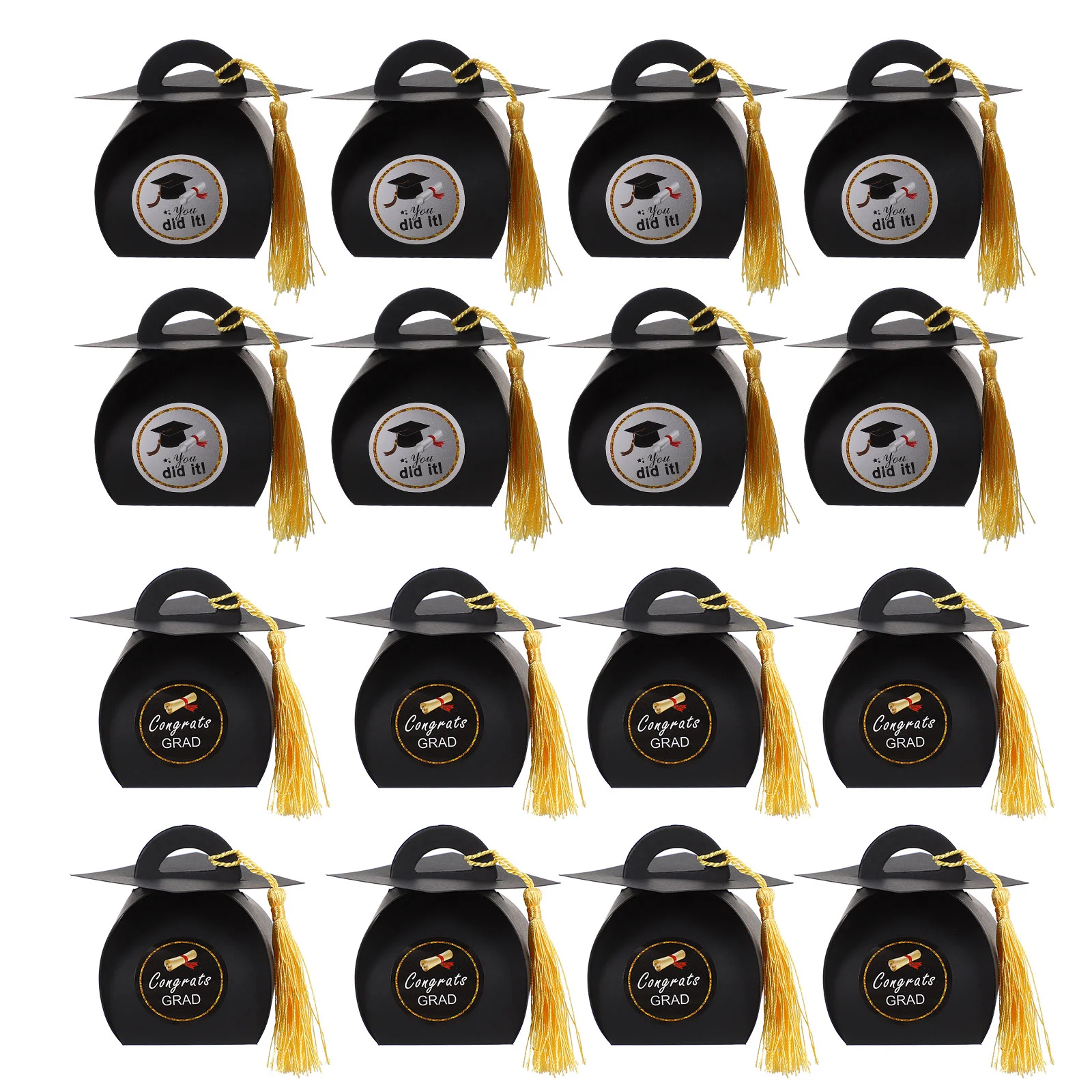 

Box Graduation Gift Boxes Candy Grad Party Cap Bread Congrats Suppliestreat Cupcake Bakery Paper Pastry Diy Tassels Packing