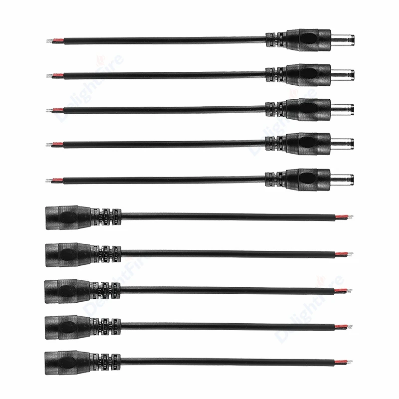 

5.5*2.1mm DC Connector Cable LED Male Female Adapter DC Connector 12V DC Power Plug 5.5X2.1mm For 5050 3528 LED strip light