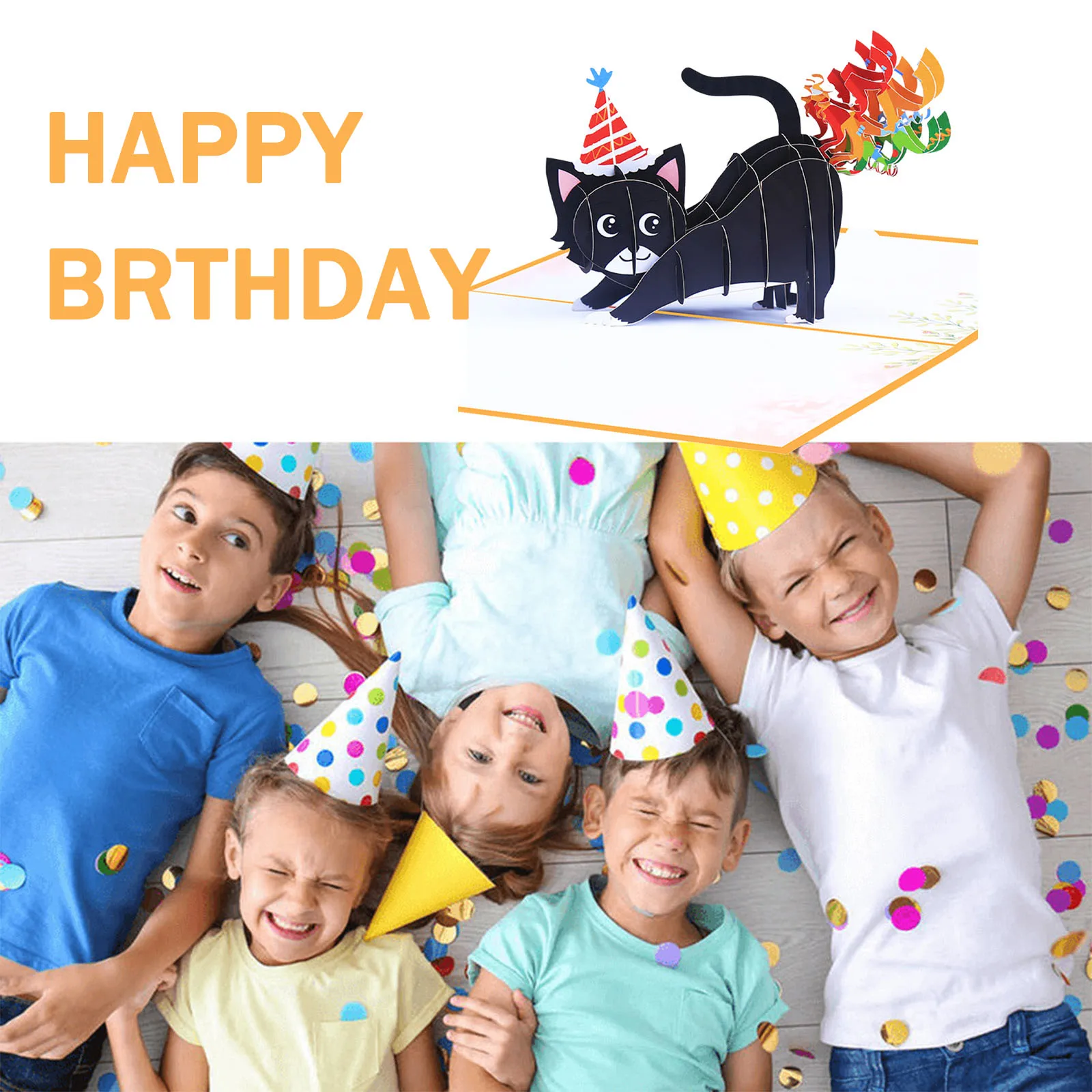 

Envelopes Greeting Cards Unmatched 3D 5x7 Inches Birthday Card Black Cat Envelope Postcards Explosive Laughter