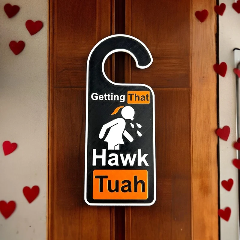 2PCS Hawk Tuah Door Hanger Funny Doorknob Gettingthat Tush