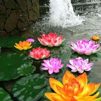 18cm artificial floating lotus shape water surface decorartion for pool pond