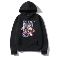japanese anime re life in a different world from zero hooide sexy rem graphic print sweatshirt men women oversized loose hoodies