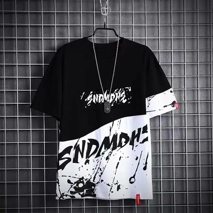 

Mens Causal Printed Hip Hop T Shirt Men Pullover Oversized Harajuku T-shirt Summer Short Sleeve Tee Tops Cotton O-Neck T-shirts