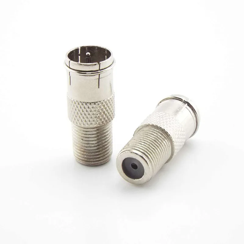 

2pcs F Type Quick Plug RF F female head socket Coax Coaxial Cable Adapter Connector - Male to Female M/F plug a1