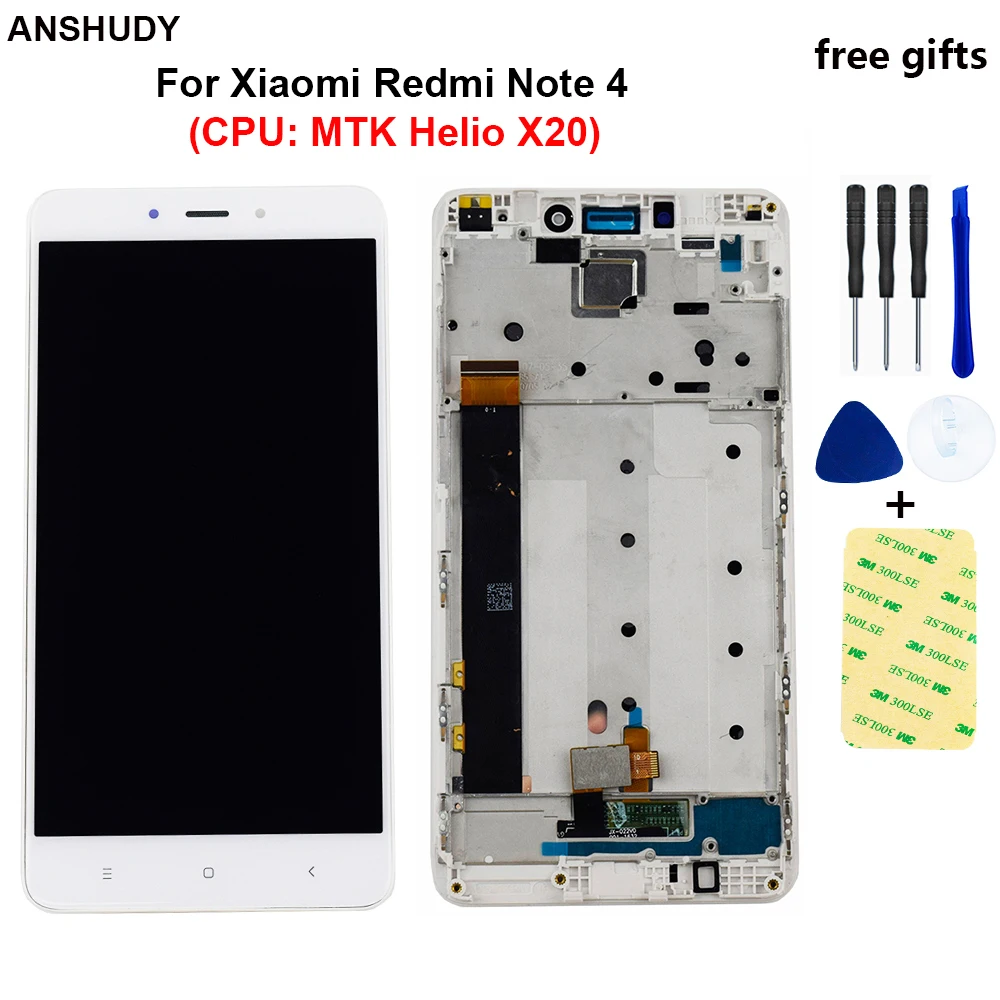 

For Xiaomi Redmi Note 4 LCD Display Touch Screen Digitizer Sensor Glass Assembly For Xiaomi Redmi Note 4 (CPU: MTK Helio X20)