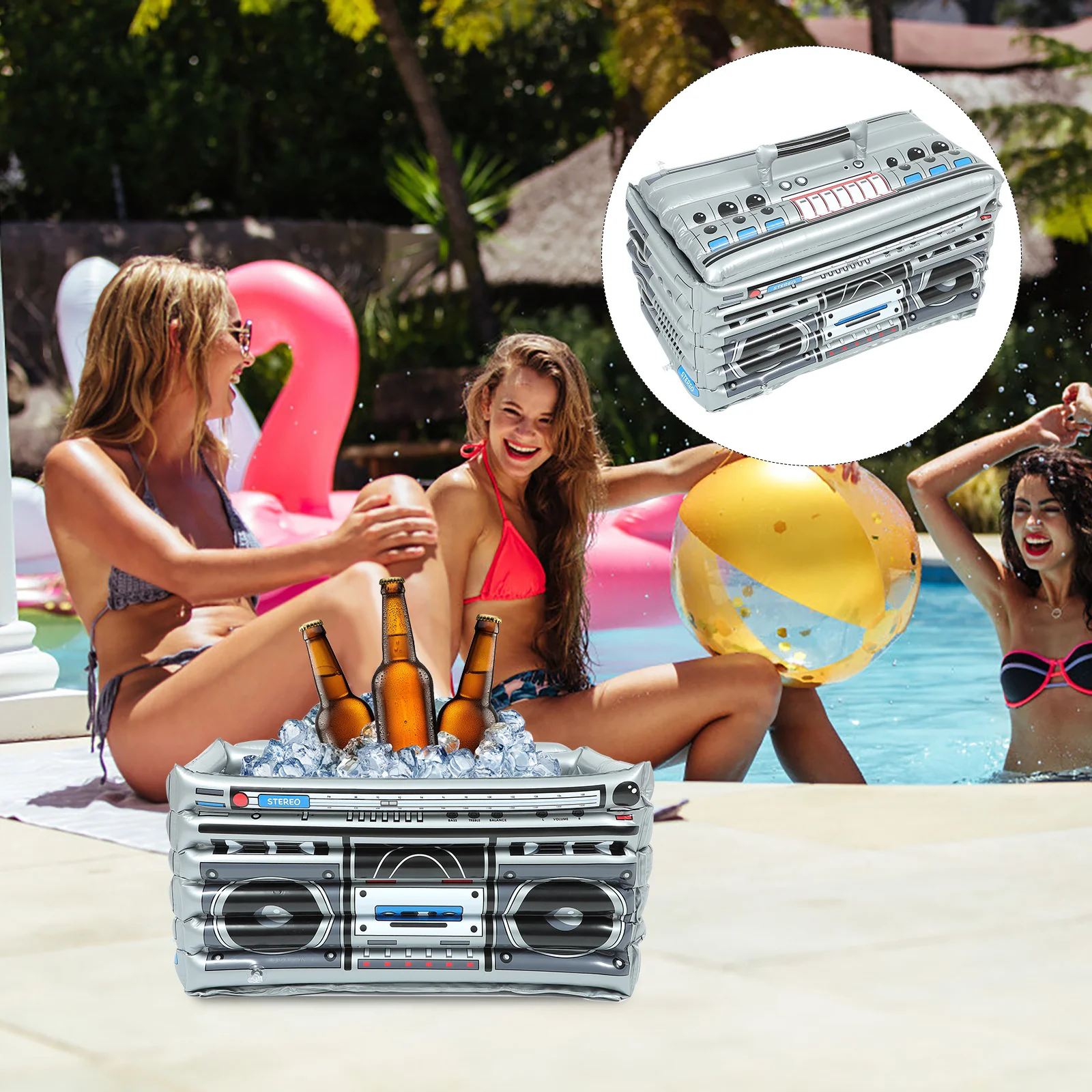 

Swimming Pool Inflatable Ice Basin Beach Speaker Serving Container Party Supplies