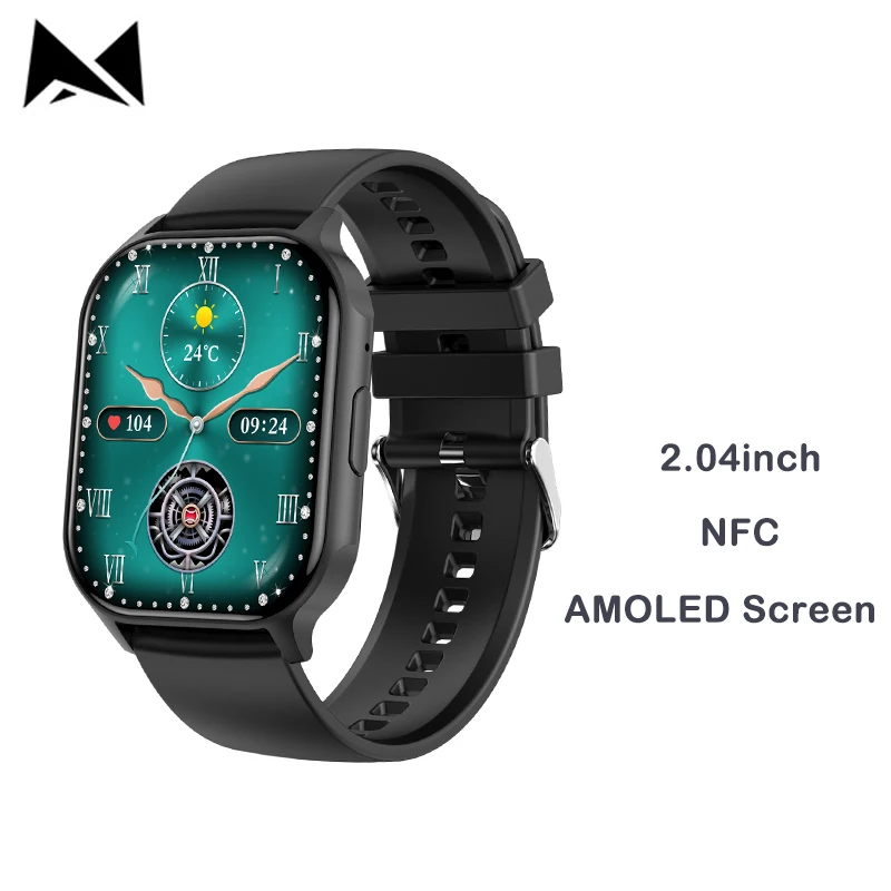 

Smart Watch NFC Men 2.04inch AMOLED Sport Fitness IP67 Waterproof Heart Rate Detection Bluetooth Call Smartwatch for Xiaomi