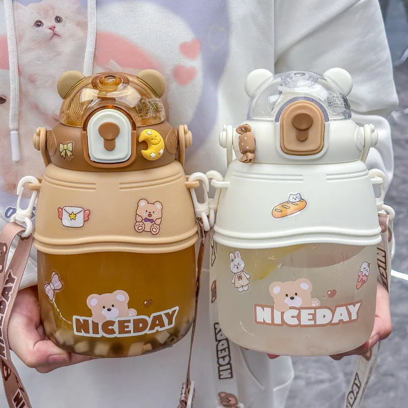 

Big Belly Cup Summer Plastic Cup Girls Large Capacity Straw Cup Children's Water Cup Sports Kettle Hydro Flask