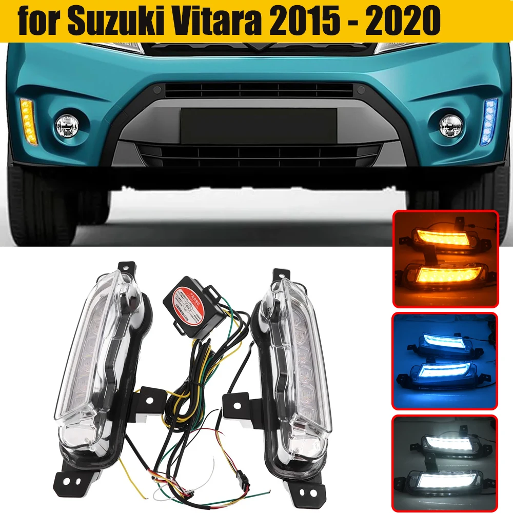

2 Шт. ДХО LED Для Suzuki Vitara 2015-2020 С Функцией Желтого Поворотника